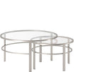 Henn&Hart Round Nested Coffee Table in Satin Nickel, Modern coffee tables by HennHart