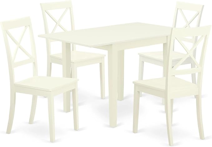 East West Furniture NDBO5-LWH-W 5 Piece Dining Room Table Set Includes a by EastWestFurniture