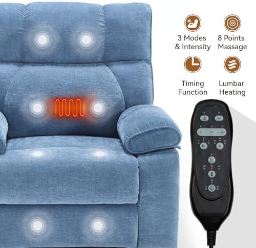 Dual Motor Power Lift Recliner Chair, 8 Positions Vibration Massage Recliner - Image 5