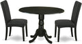 East West Furniture DLDR3-BLK-24 3 Piece Kitchen Table Set Contains a Round by EastWestFurniture