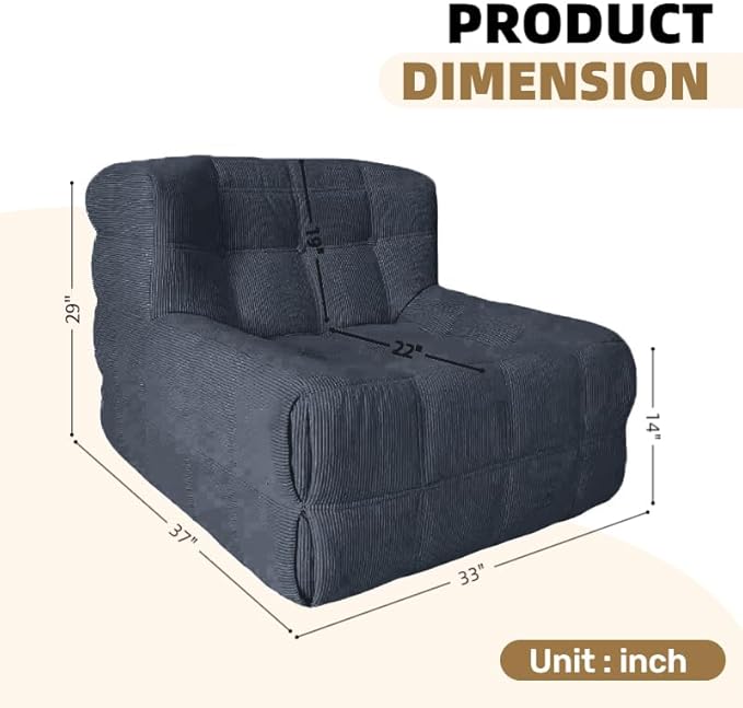 Bean Bag Chair - Memory Foam Bean Bag Chair - Image 3