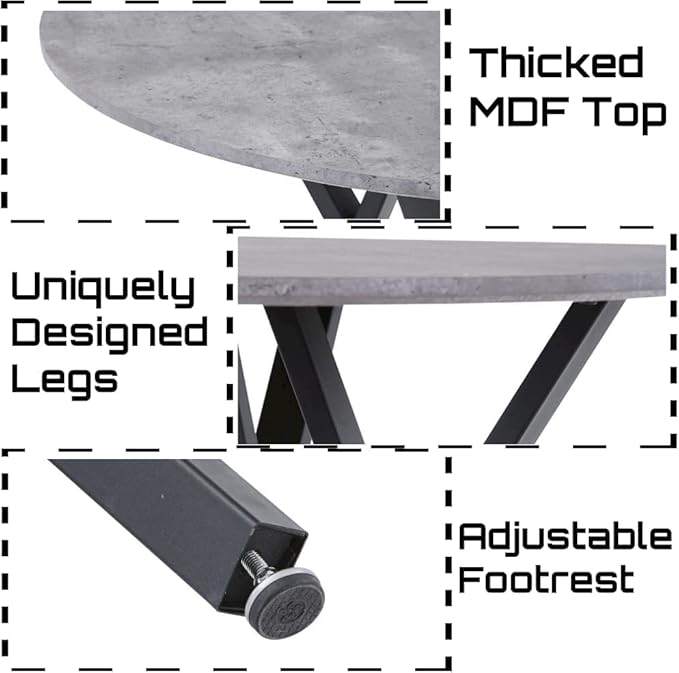 Round Dining Table with Metal Legs, 35.5 in Modern Kitchen Table Dining Room - Image 5