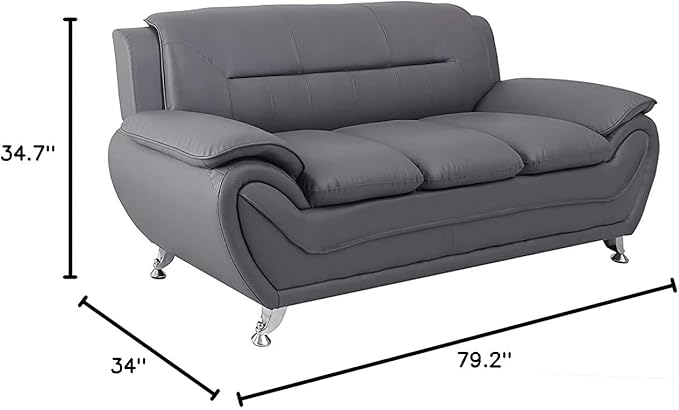 Container Furniture Direct Michael Sofa And Loveseat Gray - Image 2