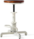 Topower Industrial Retro Vintage Farm Wooden Seat Tractor Stool Kitchen Swivel by Topower