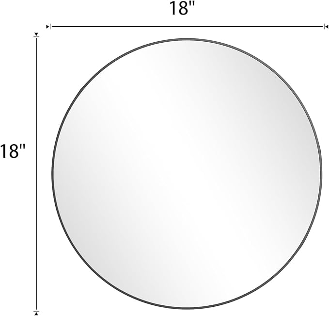 BEAUTYPEAK 18 Inch Round Mirror, Metal Frame Circle Mirror, Wall Mounted - Image 8