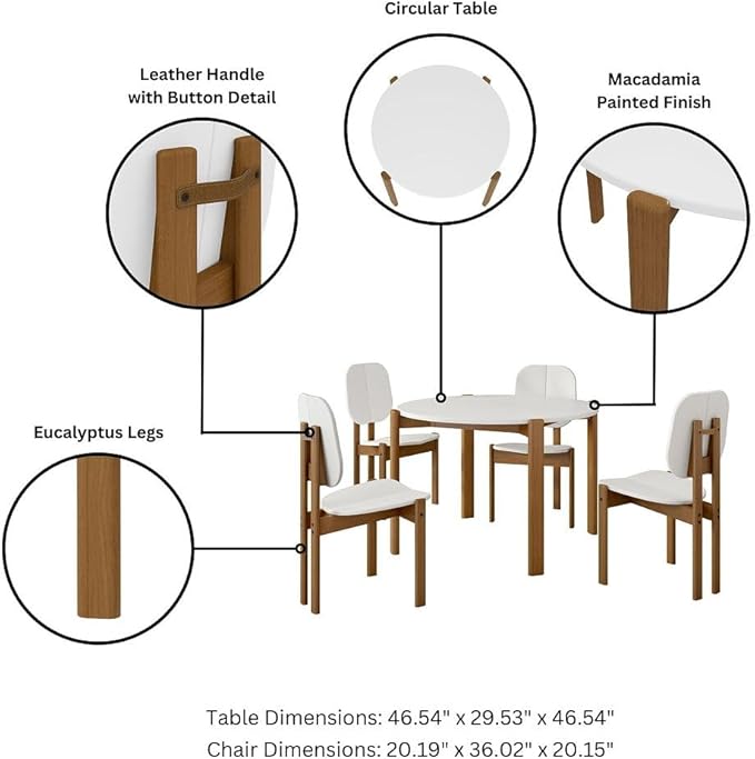 Manhattan Comfort Mid-Century Modern Gales Round 46.54 Dining Table - Image 5