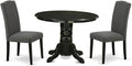 East West Furniture SHEN3-BLK-20 3 Piece Dining Room Set Contains a Round by EastWestFurniture