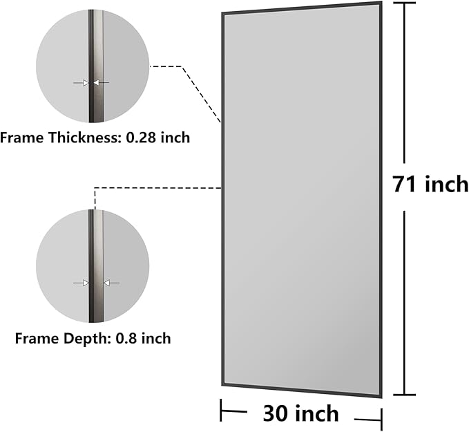 Koonmi Bathroom Mirror 30x71 Bathroom Wall-Mounted Mirrors, Modern Vanity Mirror - Image 7