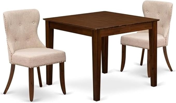 East West Furniture OXSI3-AWA-04 3 Piece Dining Set Includes a Square Dining by EastWestFurniture