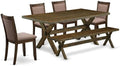 East West Furniture X777MZ748-6 6 Piece Modern Dining Table Set Contains a by EastWestFurniture