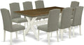 East West Furniture X077EN206-9 9 Piece Dining Set Includes a Rectangle Dining by EastWestFurniture
