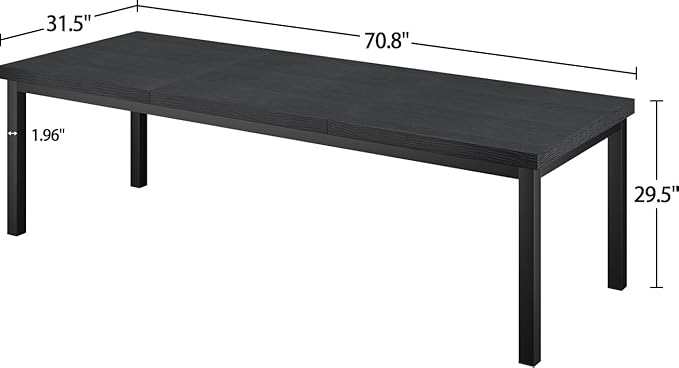 70.8 Inch Large Computer Desk, Long Gaming Table, Modern Two Person Desk Large - Image 7