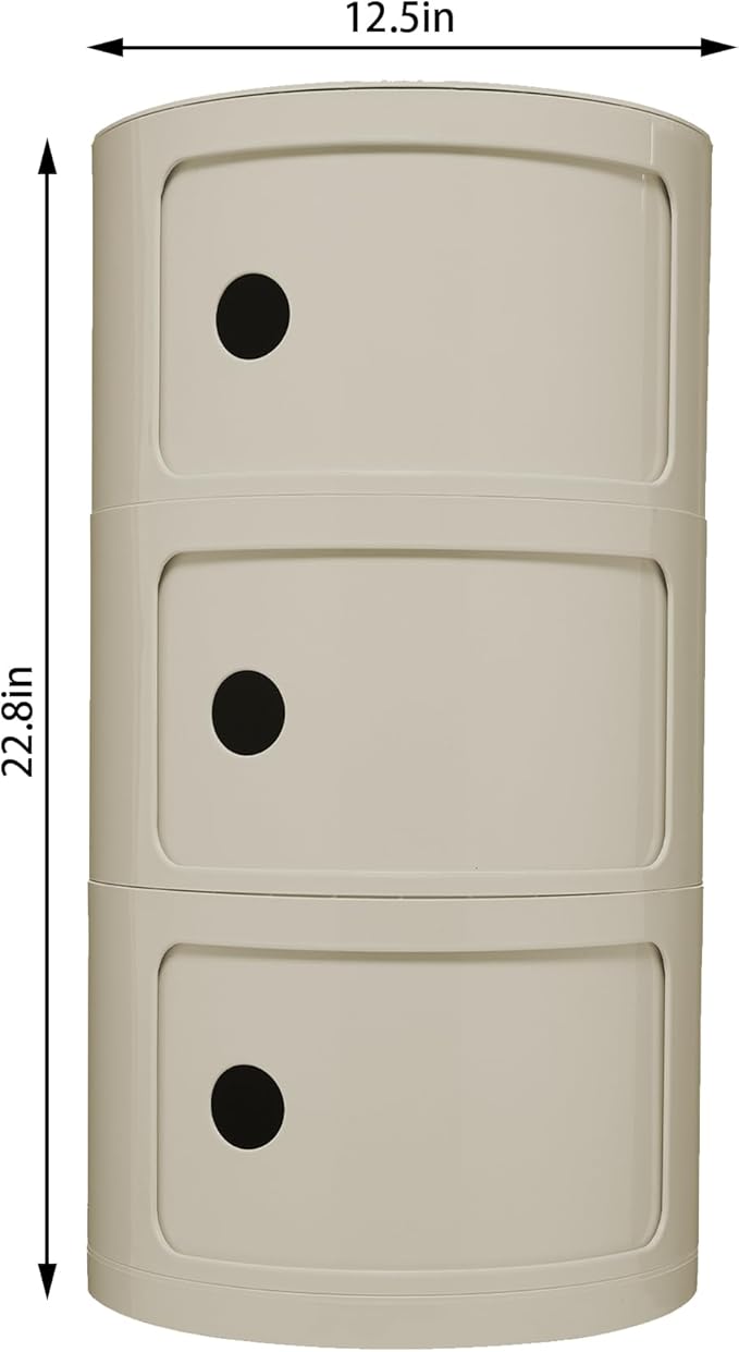 3 Tier Round with Storage, Modern Style Side Table - Image 2