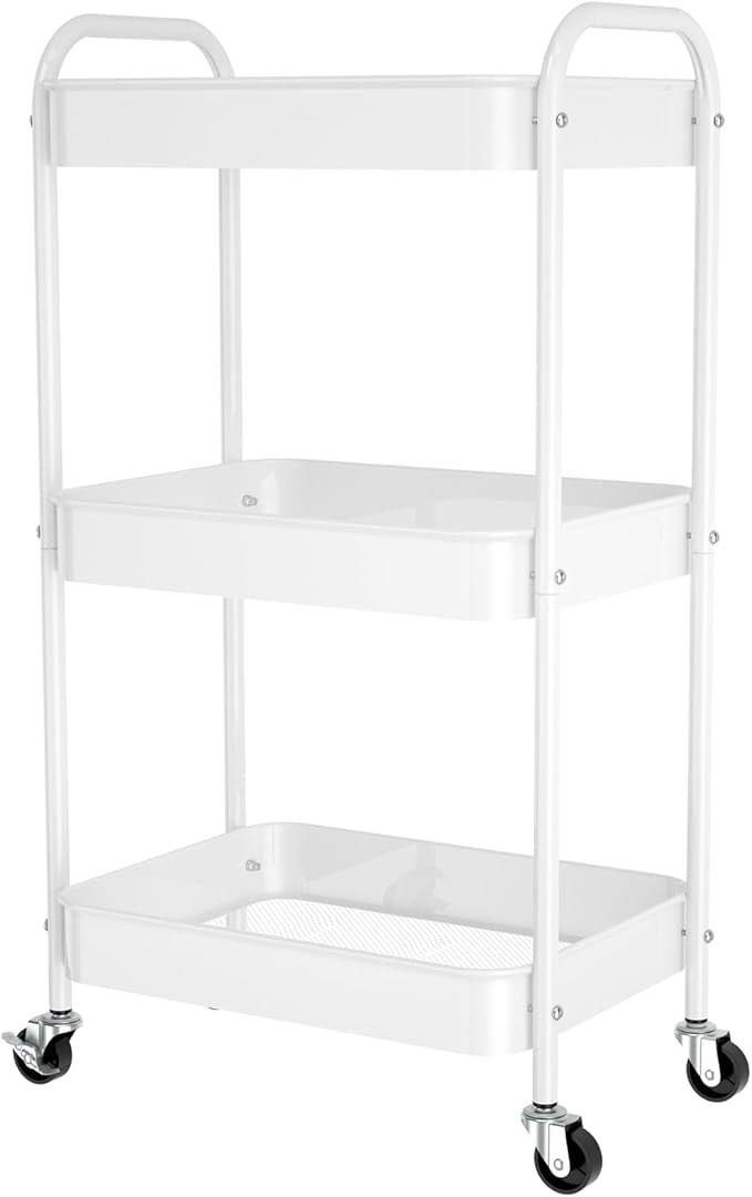 3-Tier Rolling Metal Storage Cart by PNVXNUS