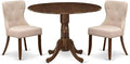 East West Furniture DLSI3-AWA-04 3 Piece Dining Set Contains a Round Kitchen by EastWestFurniture