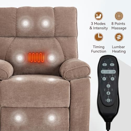 Dual Motor Power Lift Recliner Chair, 8 Positions Vibration Massage Recliner - Image 6