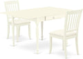 East West Furniture MZDA3-LWH-C 3 Piece Dining Room Table Set Contains a by EastWestFurniture
