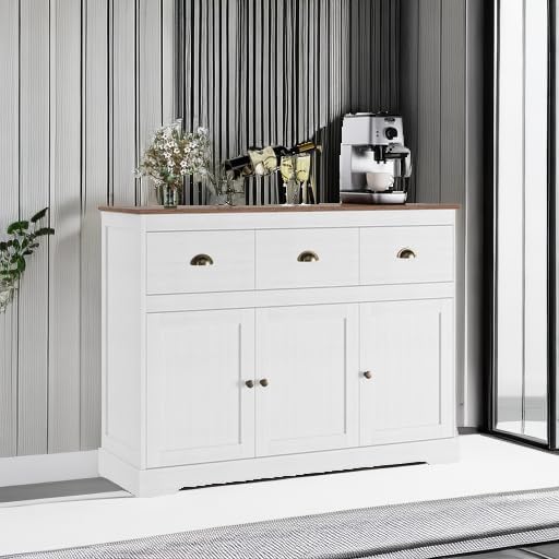 Keyluv Buffet Cabinet Storage Kitchen Sideboard Farmhouse Buffet Server Bar - Image 6