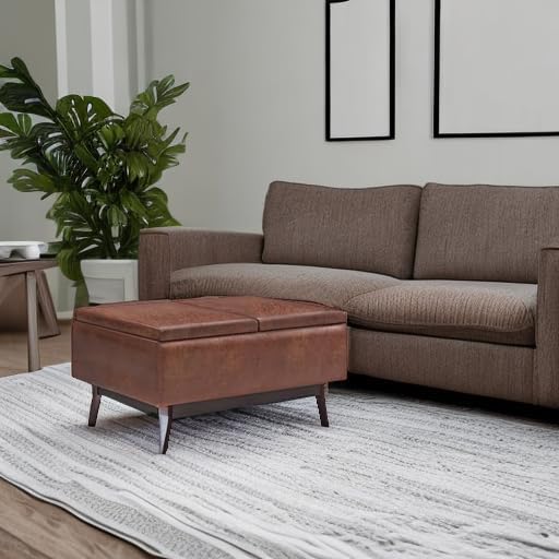 SIMPLIHOME Owen 34 inch Wide Mid Century Modern Rectangle Tray Top Small Coffee - Image 6