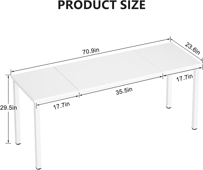 DlandHome 71 inches X-Large Computer Desk, Composite Wood Board, Decent and - Image 3