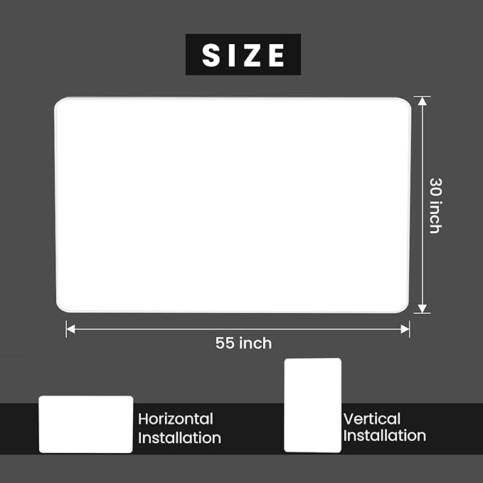 White Bathroom Mirror 55x30 Inch, Rounded Rectangle Matte Bathroom Vanity Mirror - Image 6