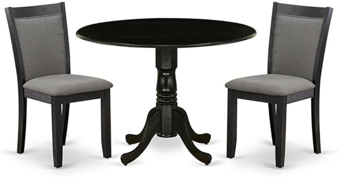East West Furniture DLMZ3-AB6-50 3 Piece Dining Table Set Contains a Round by EastWestFurniture