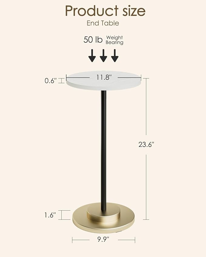 Masupu Drink Table, Round Side Table - Image 2