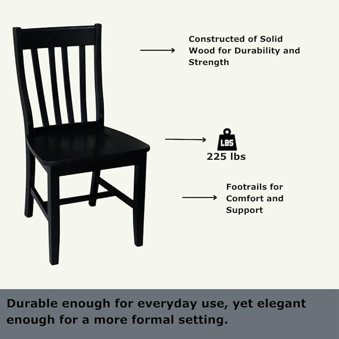International Concepts Pair of Schoolhouse Chairs Black - Image 6