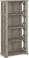Bush Furniture Homestead 4 Shelf Farmhouse Bookcase in Driftwood Gray, Vertical by BushHome