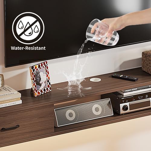 Floating TV Stand with 2 Doors, Floating TV Cabinet, Floating Console Shelf - Image 8