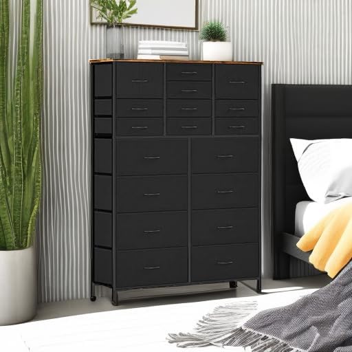Dresser for Bedroom with 18 Drawers, Tall Fabric Storage Dresser, Chest of - Image 5