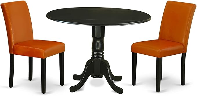 East West Furniture DLAB3-BLK-61 3 Piece Kitchen Table & Chairs Set Contains a by EastWestFurniture