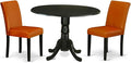 East West Furniture DLAB3-BLK-61 3 Piece Kitchen Table & Chairs Set Contains a by EastWestFurniture