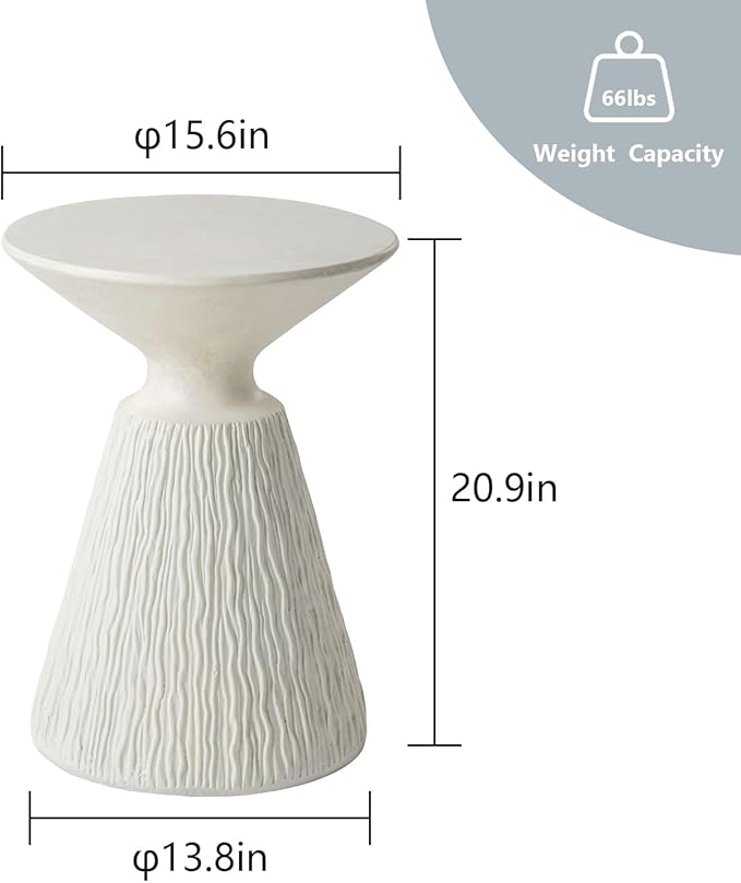 COSIEST Outdoor Side Table, Mushroom Shaped MgO Accent Table, Lightweight Patio - Image 2
