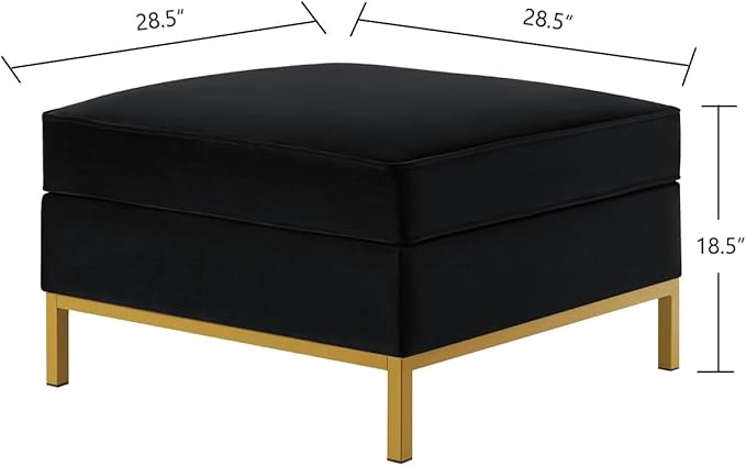 24KF Large Velvet Ottoman, Upholstered Padded Cushion Ottoman Table, Large Foot - Image 2