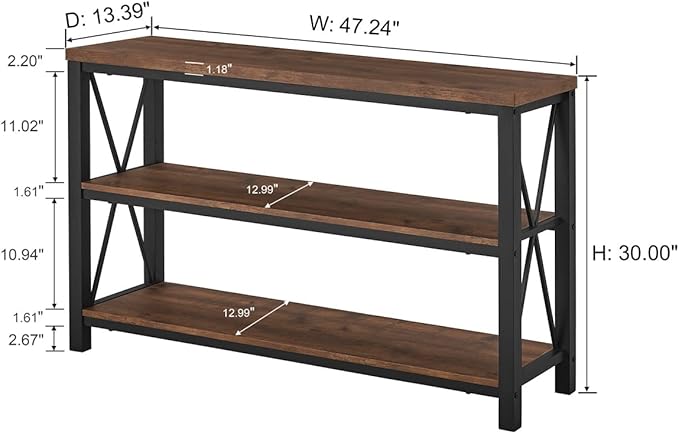 BON AUGURE Rustic Entryway Table, Farmhouse Hallway Table, Console Tables - Image 2