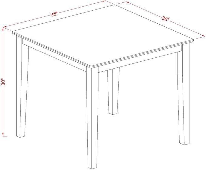 East West Furniture OXBR5-MAH-04 5 Piece Dining Room Table Set Includes a - Image 4