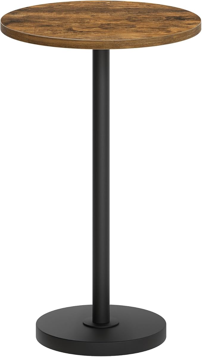 Round Side End Table for Small Spaces, Pedestal Style Martini Drink Side Table by Yatiney