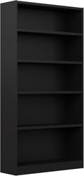 Bush Furniture Universal Tall 5 Shelf Bookcase in Black, Vertical Storage and by BushBusinessFurniture