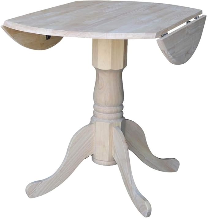 IC International Concepts 36" Dual Drop Leaf Dining Table Solid Real Wood - Image 3