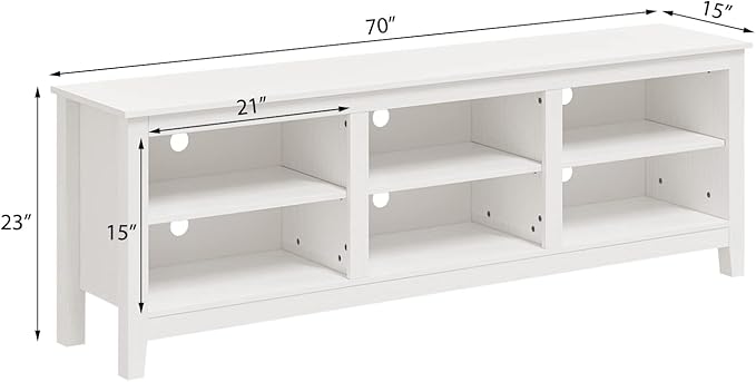 Panana TV Stand with 6 Cubby for 75 inch TV, Television Stands Entertainment - Image 3