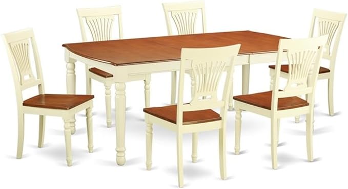 East West Furniture DOPL7-WHI-W 7 Piece Dining Table Set Consist of a Rectangle by EastWestFurniture
