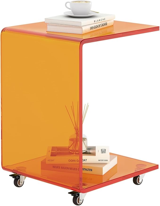 Modern C-Shaped End Table, Small Side Table, Acrylic Nightstand - Image 6