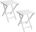 Outdoor Patio Side Table Set of 2 Small Wood End Square Table Folding Coffee by Hngilkoo