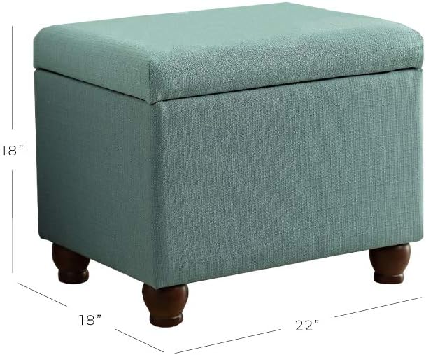 Home Decor | Upholstered MediumRectangular Storage Ottoman | Hinged Lid Ottoman - Image 3