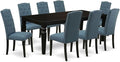 East West Furniture LGCE9-BLK-21 9 Piece Dining Table Set Includes a Rectangle by EastWestFurniture