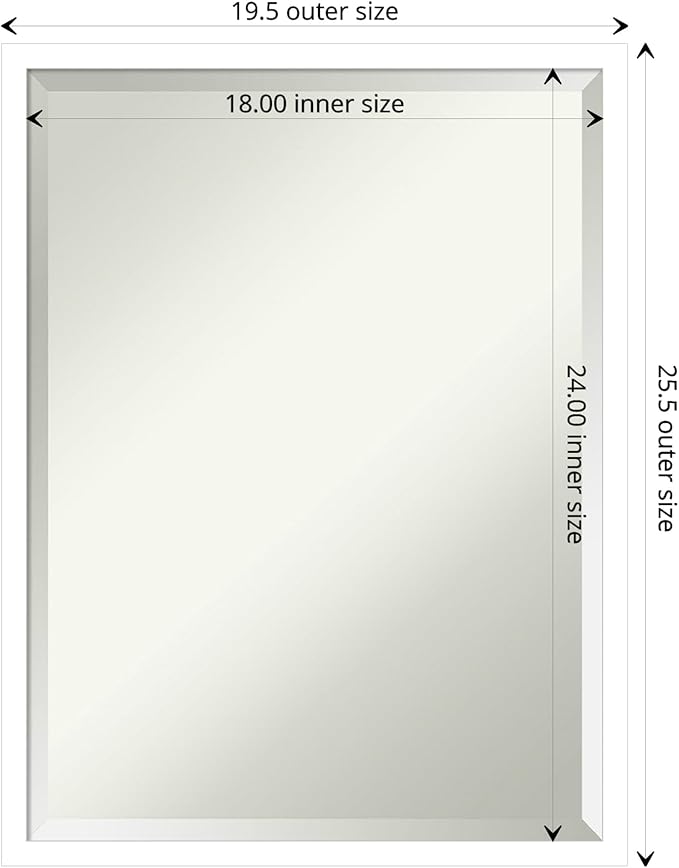 Amanti Art White Bathroom Mirror - Image 4