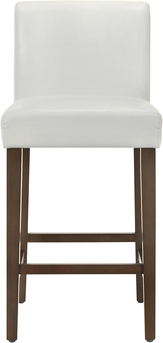CHITA Counter Height Bar Stools Set of 3, PU Leather in White - Image 5