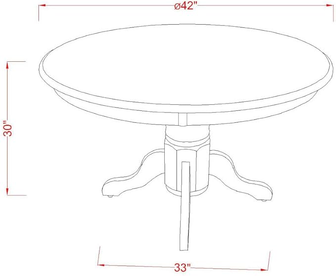 East West Furniture SHEN5-BLK-69 5 Piece Dining Room Table Set Includes a Round - Image 10