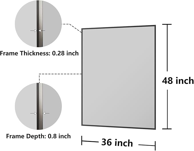 Koonmi Bathroom Mirror 36x48 Bathroom Wall-Mounted Mirrors, Modern Vanity Mirror - Image 7